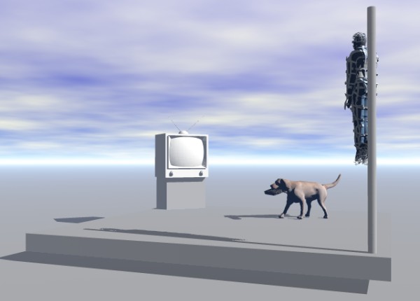 The Man, the TV, the Dog with the Remote Control.